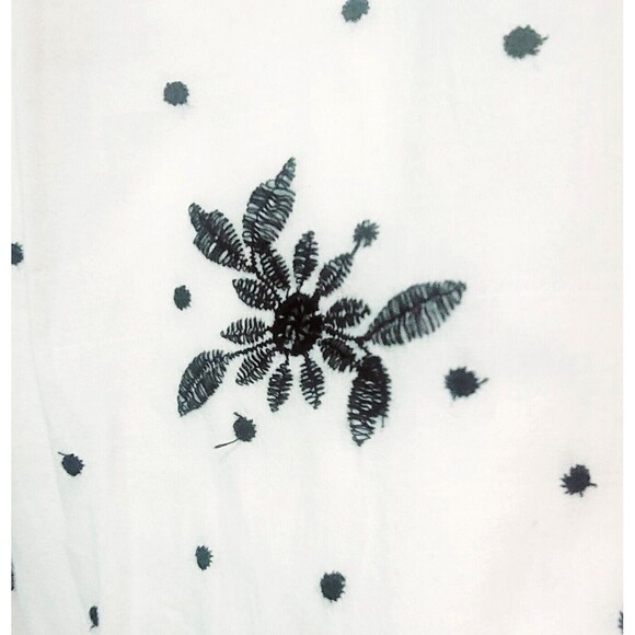 Zara Midi eyelet Dress white blouson S Embroidered peasant Floral Tassels TRF - Picture 7 of 15